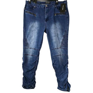 American Bazi ~Woman Plus Size 3X~ Blue Denim Skinny Jeans Stretch NWT.